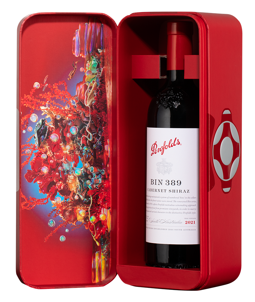 Вино Penfolds Bin 389 Cabernet Shiraz в подарочной упаковке, 2021, (154405), Австралия, Южная Австралия, красное, сухое, 0.75 л, Пенфолдс Бин 389 Каберне Шираз, цена 19990 рублей