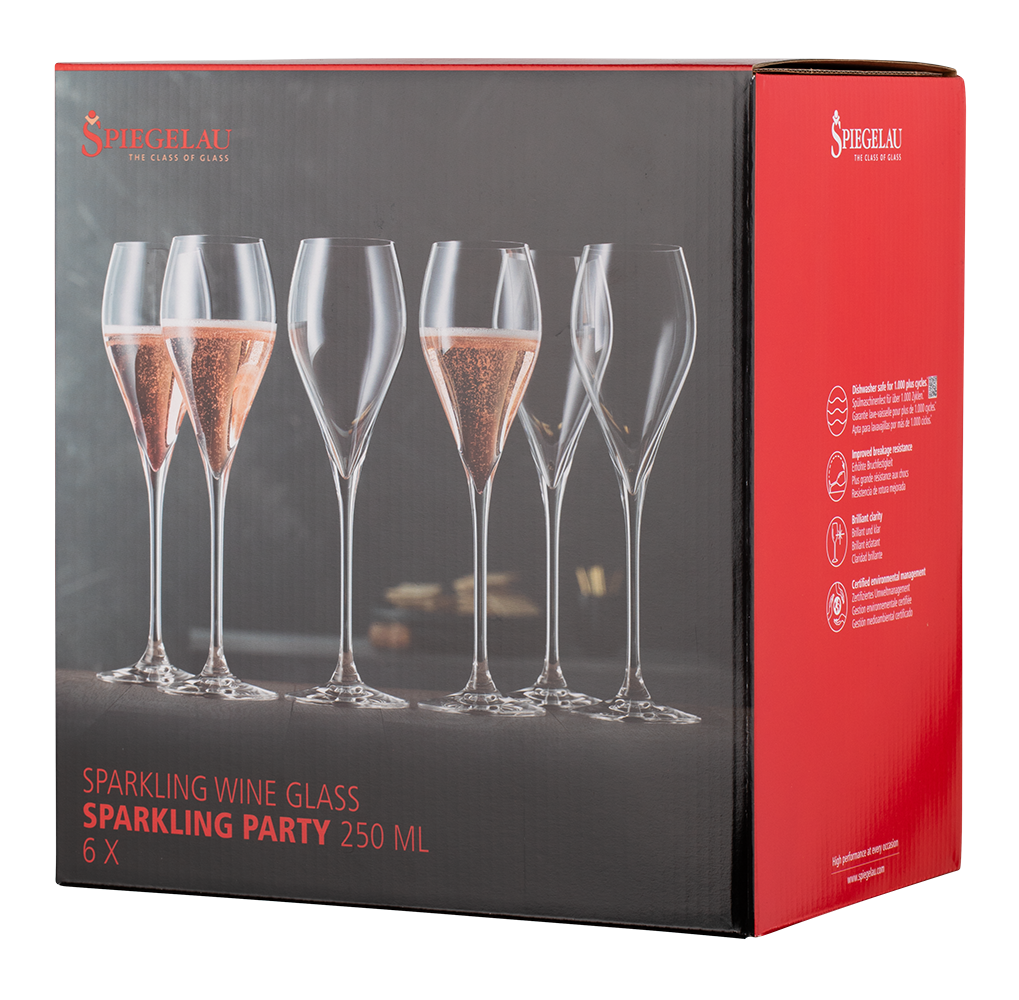 Набор из 6-ти бокалов Spiegelau Sparkling Party для игристого вина и шампанского, 0.25л, (159462), Словакия, хрустальное стекло, 0.25 л, Спарклинг Пати 250, цена 10740 рублей