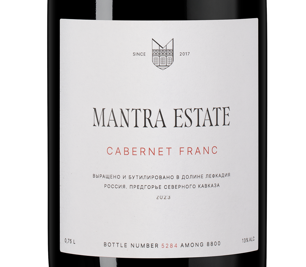 Вино Mantra Каберне Фран, Mantra Estate, 2023, (159189), Россия, Кубань, красное, сухое, 0.75 л, Каберне Фран, цена 4490 рублей