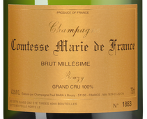 Белое игристое вино Comtesse Marie de France Grand Cru Bouzy Millesime Brut в подарочной упаковке