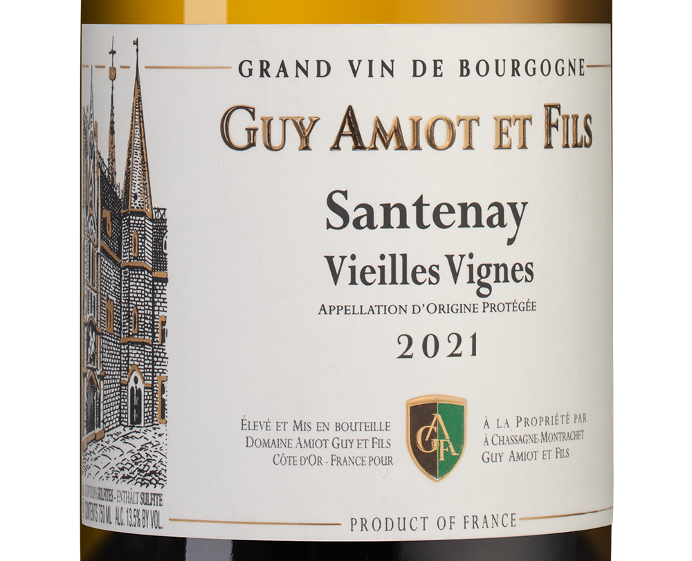 Вино Santenay Vieilles Vignes, Domaine Amiot Guy et Fils, 2021, (148208), Франция, Бургундия, белое, сухое, 0.75 л, Сантне Вьей Винь, цена 14490 рублей