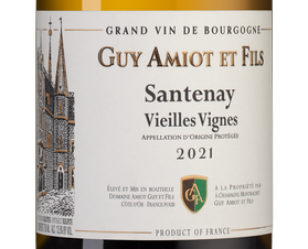 Вино Santenay Vieilles Vignes, (148208), белое сухое, 2021, 0.75 л, Сантне Вьей Винь цена 12490 рублей