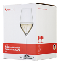 Для шампанского Набор из 4-х бокалов  Spiegelau Style для шампанского, (143561), Чешская Республика, 0.3 л, Бокалы Стайл для шампанского 4670185 цена 3760 рублей