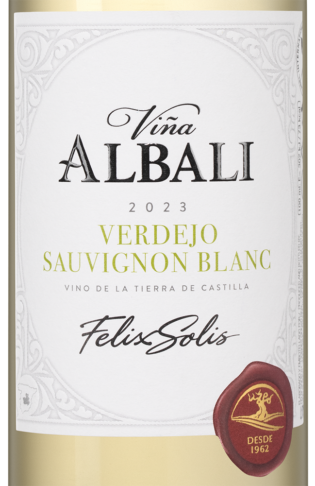 Вино Vina Albali Verdejo Sauvignon Blanc, Felix Solis, 2023, 0.187л, (147102), Испания, Кастилия Ла Манча, белое, полусухое, 0.187 л, Винья Албали Вердехо Совиньон Блан, цена 540 рублей