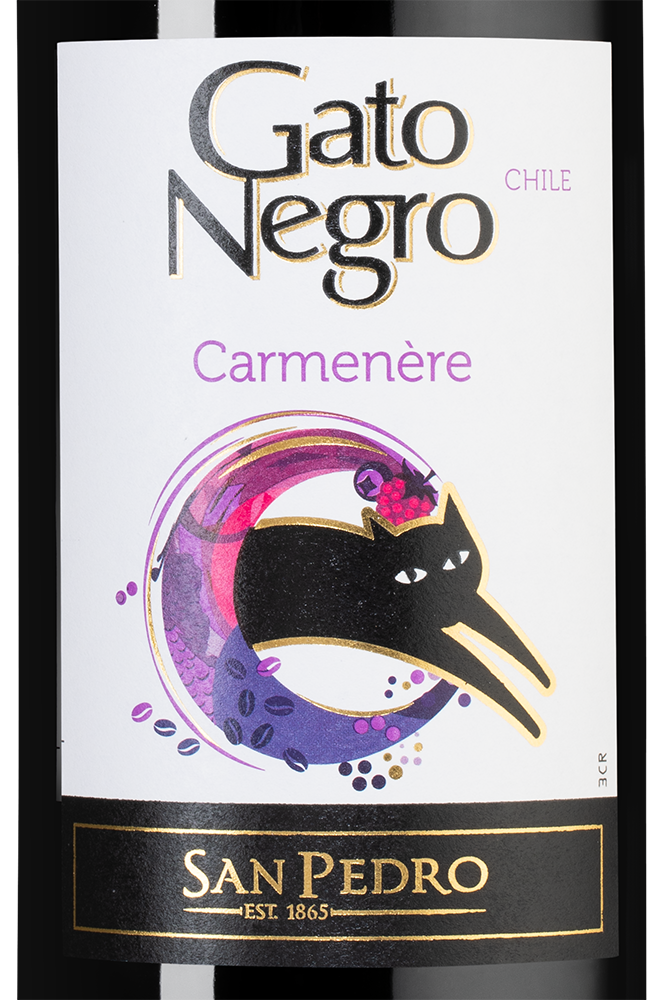 Вино Gato Negro Carmenere, Vina San Pedro, 2023, (145923), Чили, Центральная Долина, красное, полусухое, 0.75 л, Гато Негро Карменер, цена 1290 рублей