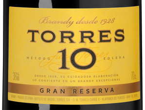 Бренди Torres 10 Gran Reserva в подарочной упаковке, (145886), gift box в подарочной упаковке, 38%, Испания, 0.7 л, Торрес 10 Гран Ресерва цена 1990 рублей