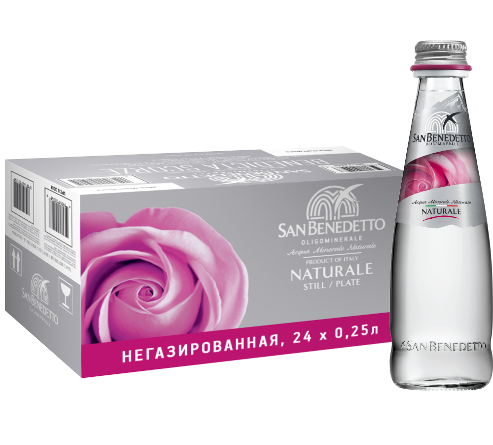 Вода негазированная San Benedetto ( 24 шт.), 0.25л, (134608), Италия, Венето, стекло, 0.25 л, Сан Бенедетто (негазированная), цена 5880 рублей