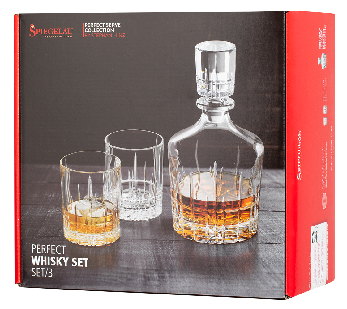 Набор из декантера для виски и 2 бокалов Spiegelau Perfect Serve , (129229), Германия, хрустальное стекло, Шпигелау Перфект Виски Декантер (набор из 3-х), цена 24990 рублей