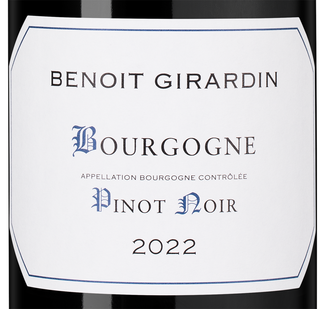 Вино Bourgogne Pinot Noir, Benoit Girardin, 2022, (150554), Франция, Бургундия, красное, сухое, 0.75 л, Бургонь Пино Нуар, цена 8690 рублей