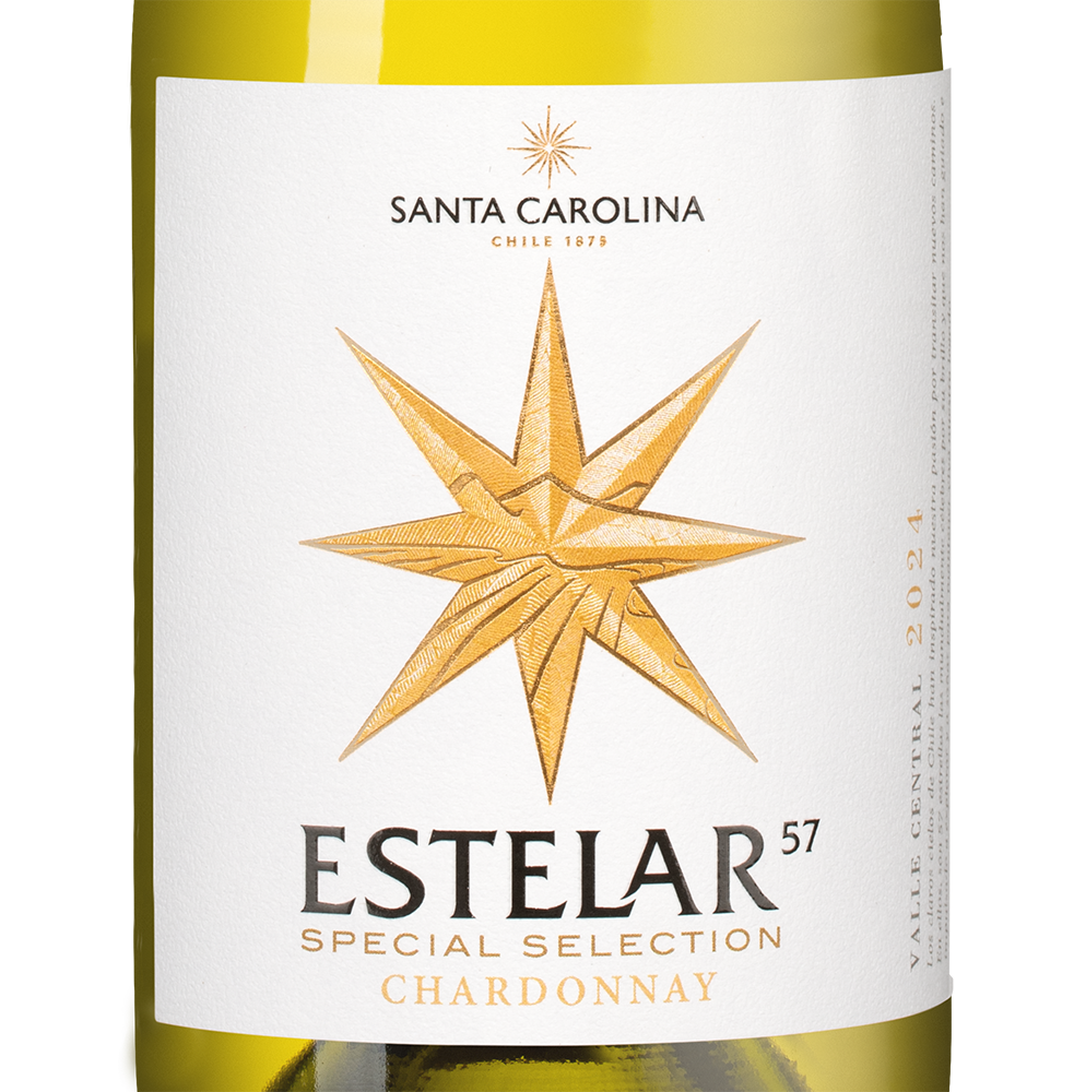 Вино Estelar Chardonnay, Santa Carolina, 2024, (153277), Чили, Центральная Долина, белое, полусухое, 0.75 л, Эстелар Шардоне, цена 1390 рублей