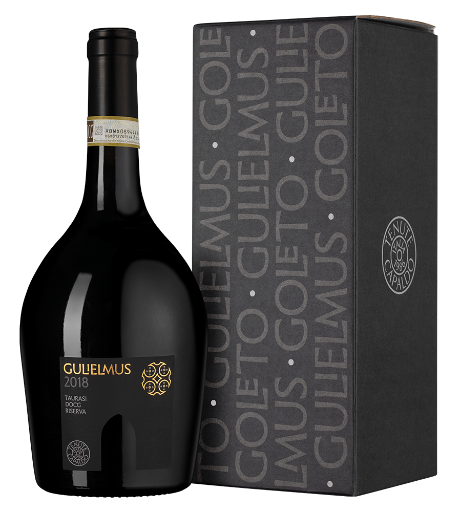 Вино Gulielmus Taurasi Riserva в подарочной упаковке, Tenute Capaldo, 2018, (118529), Италия, Кампания, красное, сухое, 0.75 л, Гульельмус Таурази Ризерва, цена 16490 рублей