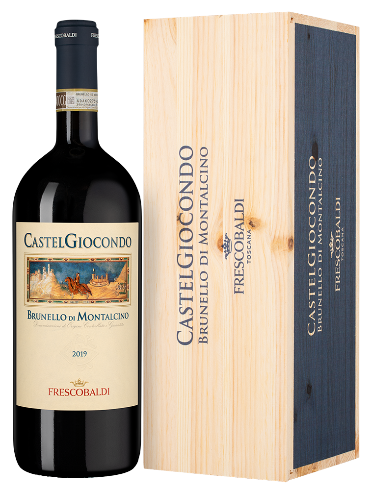 Вино Brunello di Montalcino Castelgiocondo в подарочной упаковке, Frescobaldi, 2019, 1.5л, (147917), Италия, Тоскана, красное, сухое, 1.5 л, Брунелло ди Монтальчино Кастельджокондо, цена 27490 рублей