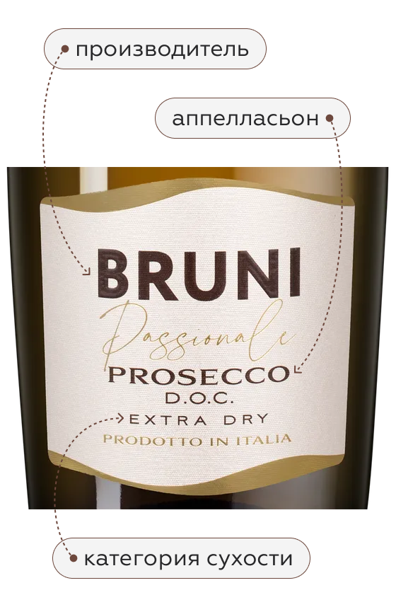 Игристое вино Bruni Prosecco Extra Dry в подарочной упаковке, (152453), Италия, Венето, белое, брют, 0.75 л, Просекко Экстра Драй, цена 2640 рублей