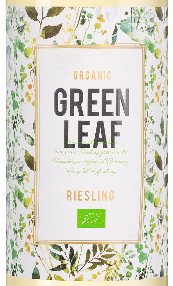 Вино Green Leaf Riesling Bio, Weinkellerei Hechtsheim, 2022, (144842), Германия, Рейнгессен, белое, полусухое, 0.75 л, Грин Лиф Рислинг Био, цена 1990 рублей