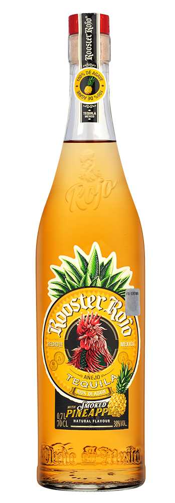 Текила Rooster Rojo Anejo Smoked Pineapple, (140995), Мексика, Халиско, 0.7 л, Рустер Рохо Аньехо Смоукд Пайнэппл, цена 8490 рублей