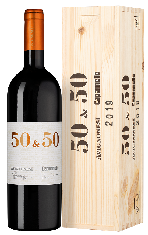 Вино 50 & 50 в подарочной упаковке, Capannelle, 2019, (152888), Италия, Тоскана, красное, сухое, 0.75 л, 50 & 50, цена 34990 рублей