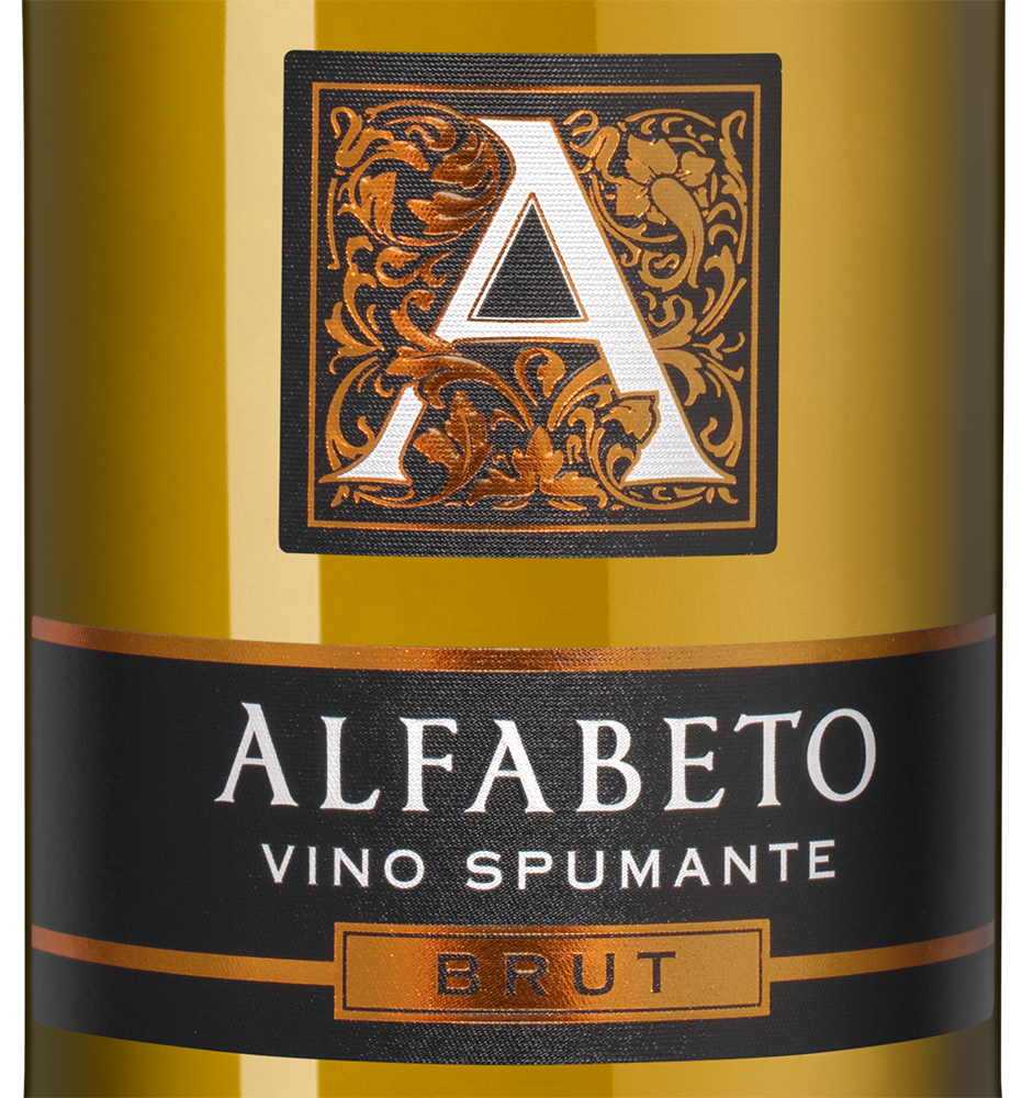 Игристое вино Alfabeto Brut, (156107), Италия, белое, брют, 0.75 л, Альфабето Брют, цена 1690 рублей