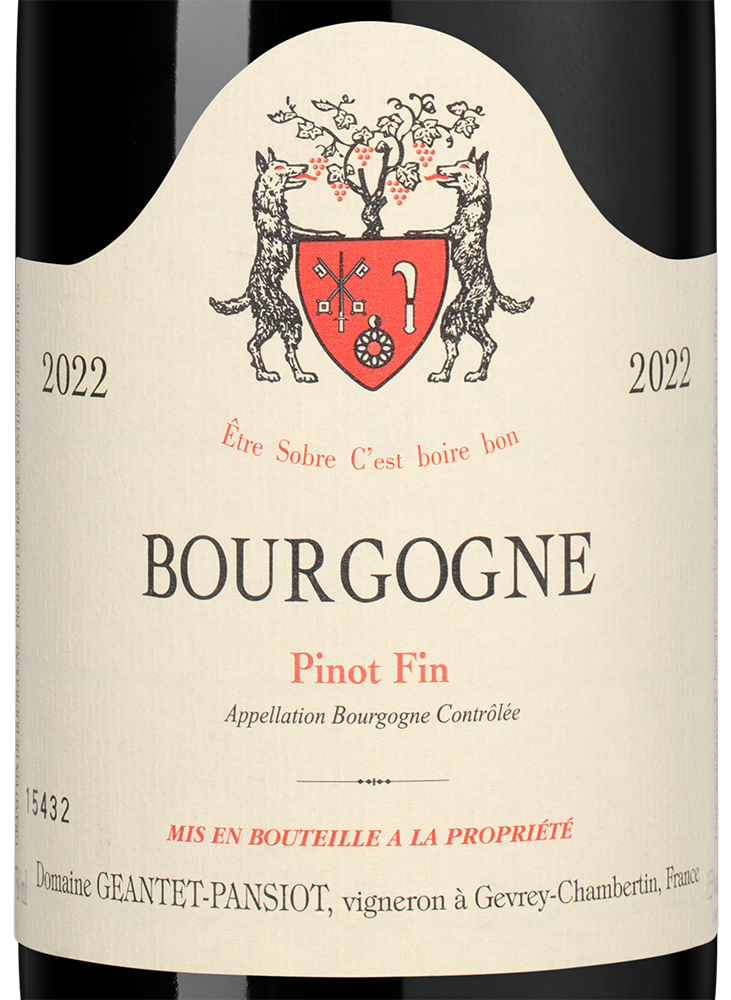 Вино Bourgogne Pinot Fin Rouge, Domaine Geantet-Pansiot, 2022, (153170), Франция, Бургундия, красное, сухое, 0.75 л, Бургонь Пино Фин, цена 14490 рублей