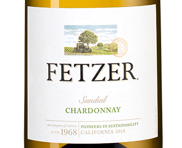 Вино Chardonnay Sundial, Fetzer, 2018, (118214), Соединенные Штаты Америки, Калифорния, белое, сухое, 0.75 л, Шардоне Сандайл, цена 1490 рублей
