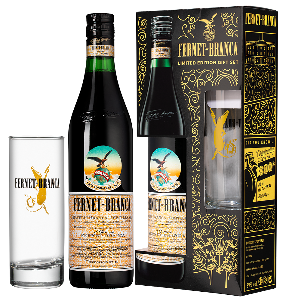 Биттер Fernet-Branca в подарочной упаковке со стаканом, (156177), Италия, Ломбардия, 0.7 л, Фернет-Бранка, цена 3490 рублей
