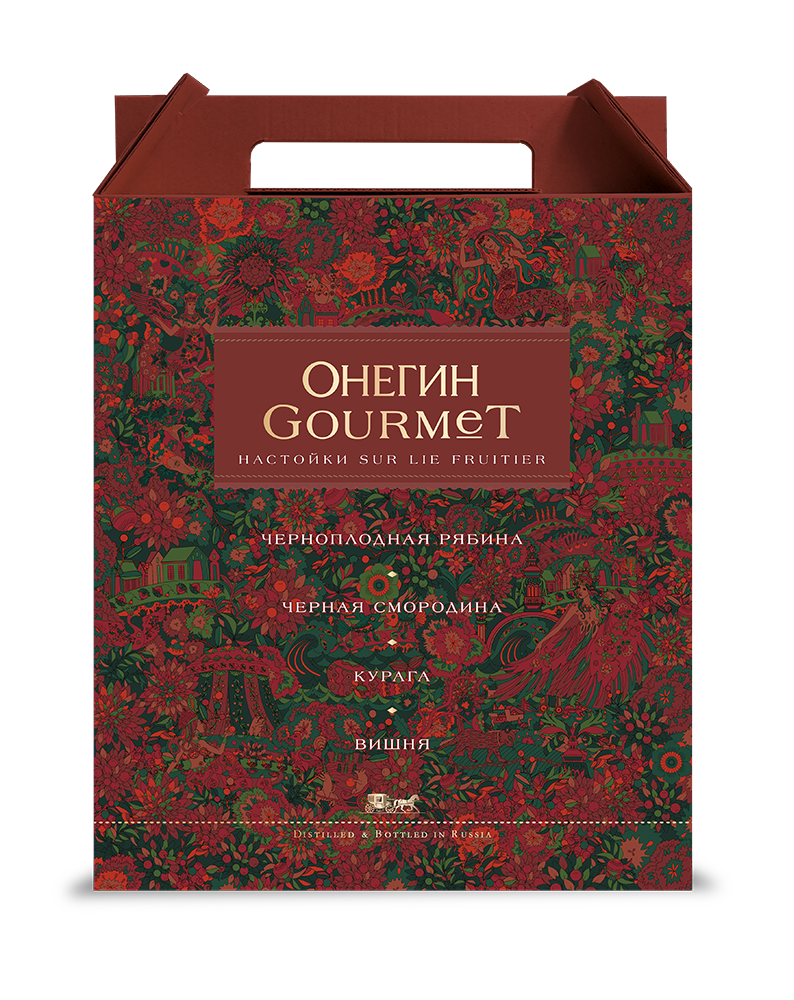 Настойка ягодная сладкая в подарочном наборе 4х500 мл (в гофрокоробе) Онегин Gourmet, 0.5л, (140859), Россия, 0.5 л, Подарочный набор (4х500 мл) Онегин Gourmet, цена 7290 рублей