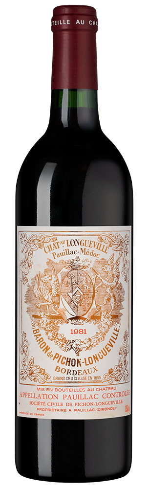 Вино Pauillac Chateau Pichon Baron, 1981, (157649), Франция, Бордо, красное, сухое, 0.75 л, Шато Пишон Барон, цена 69990 рублей